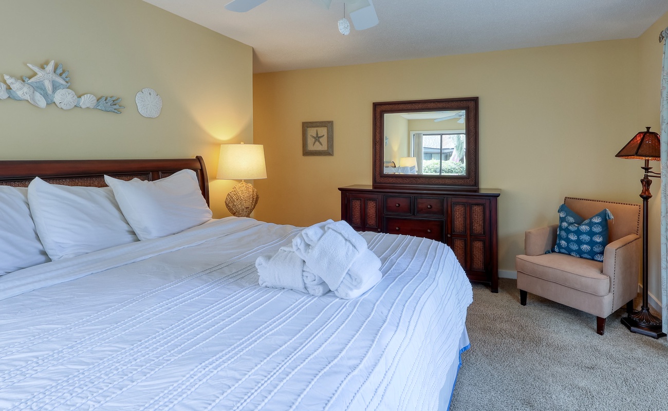 Downstairs Primary Suite with Golf Course Views