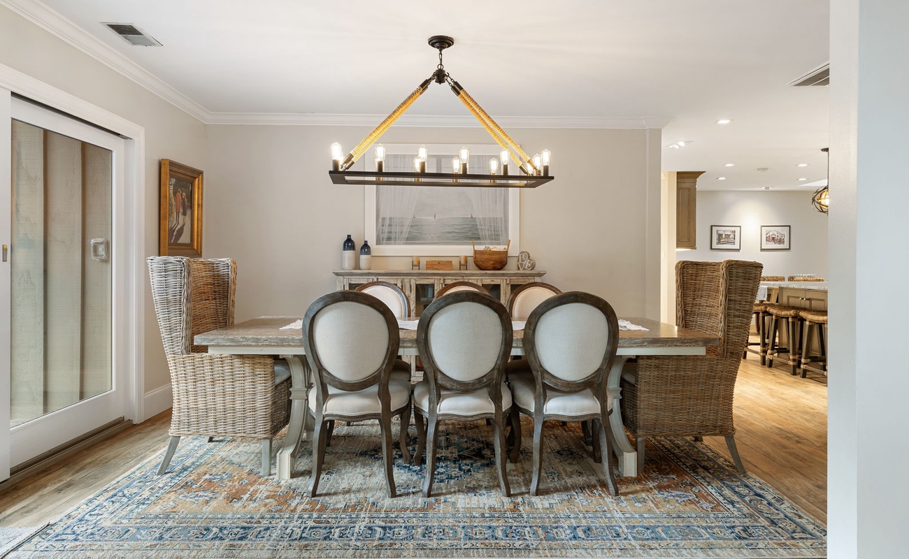Dining Area off Living Room with Seating for 8