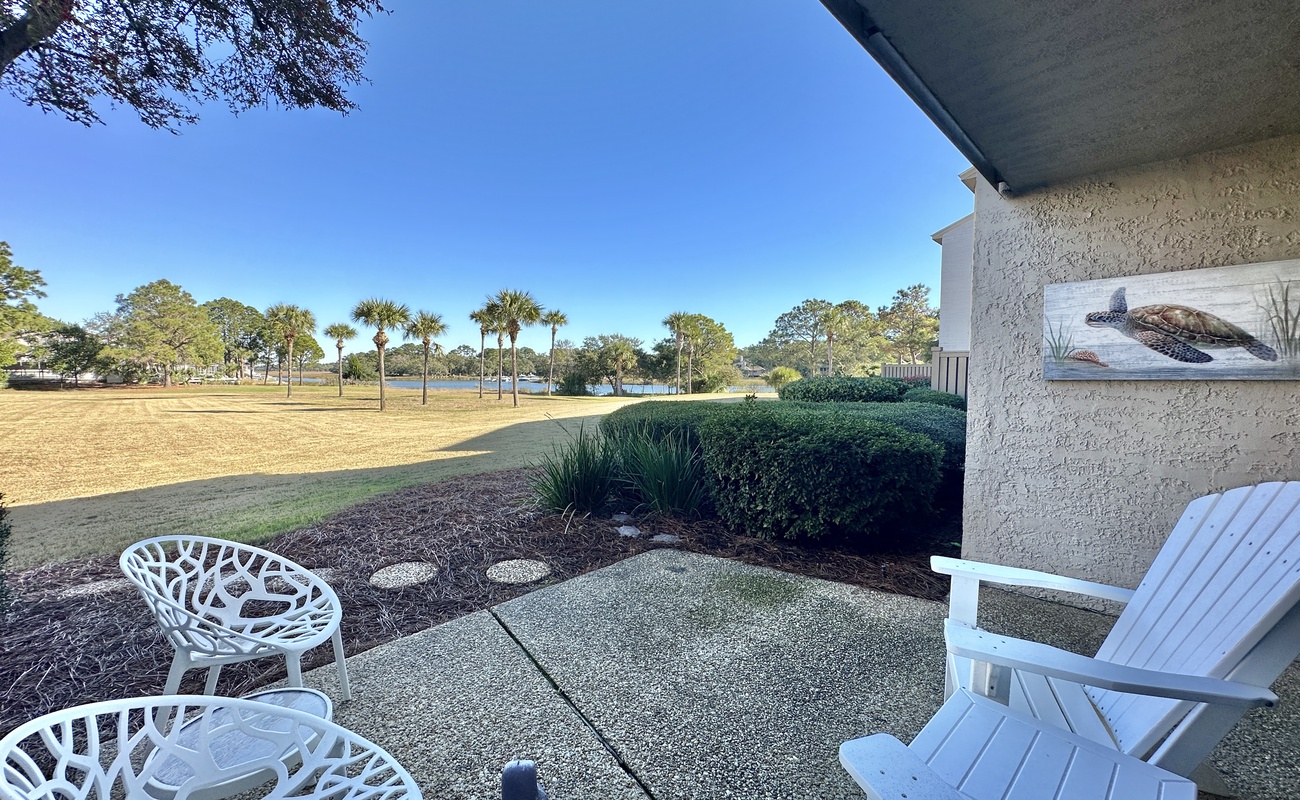 Patio with Lagoon Views