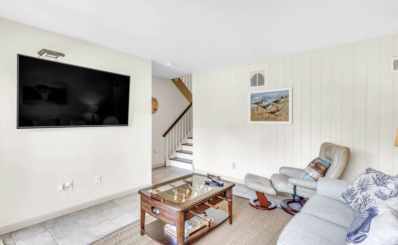 Lower-Level Living Area with Access to Private Patio and Beach Path