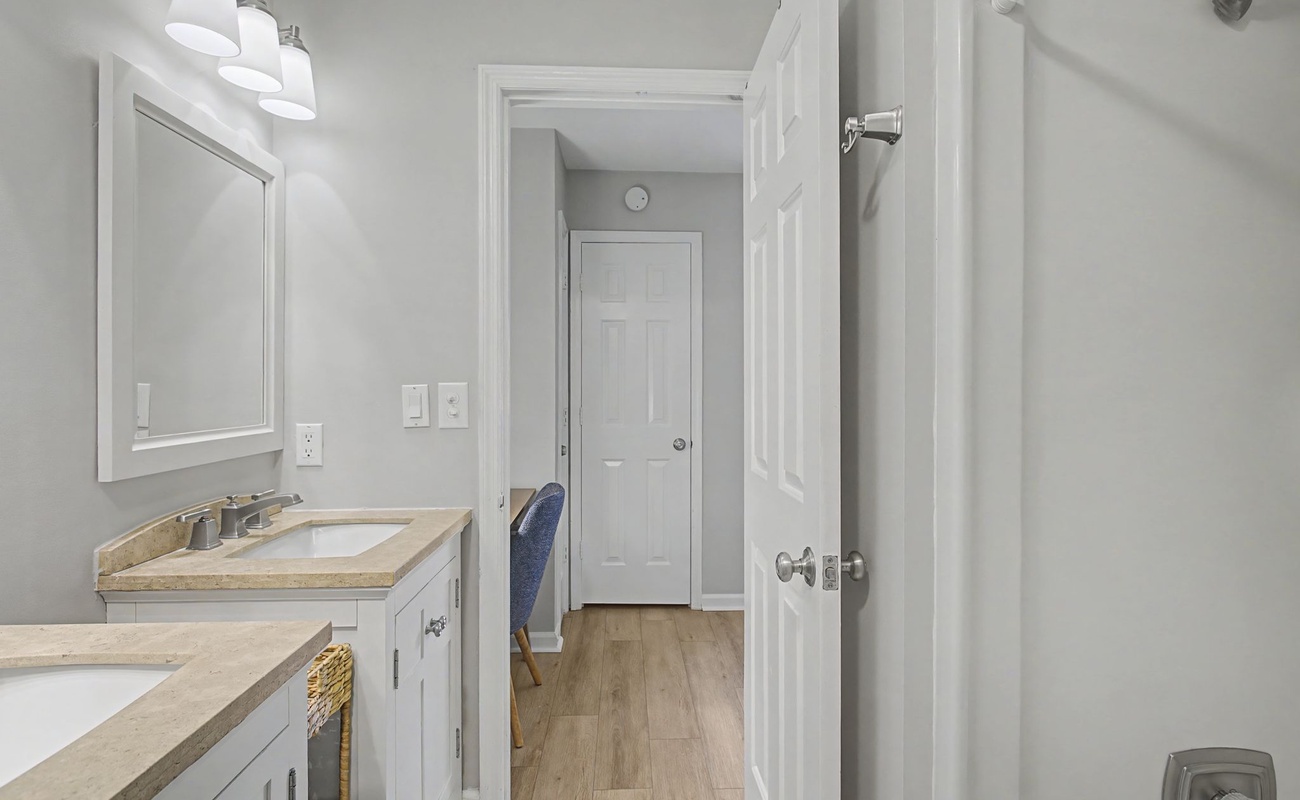 Your bright, modern bathroom features sleek counters and premium fixtures for a refreshing start to each day.