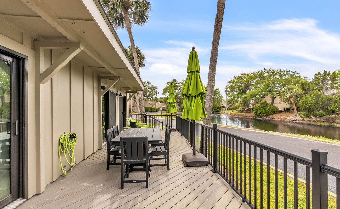 Private Deck Overlooking Lagoon with Grill
