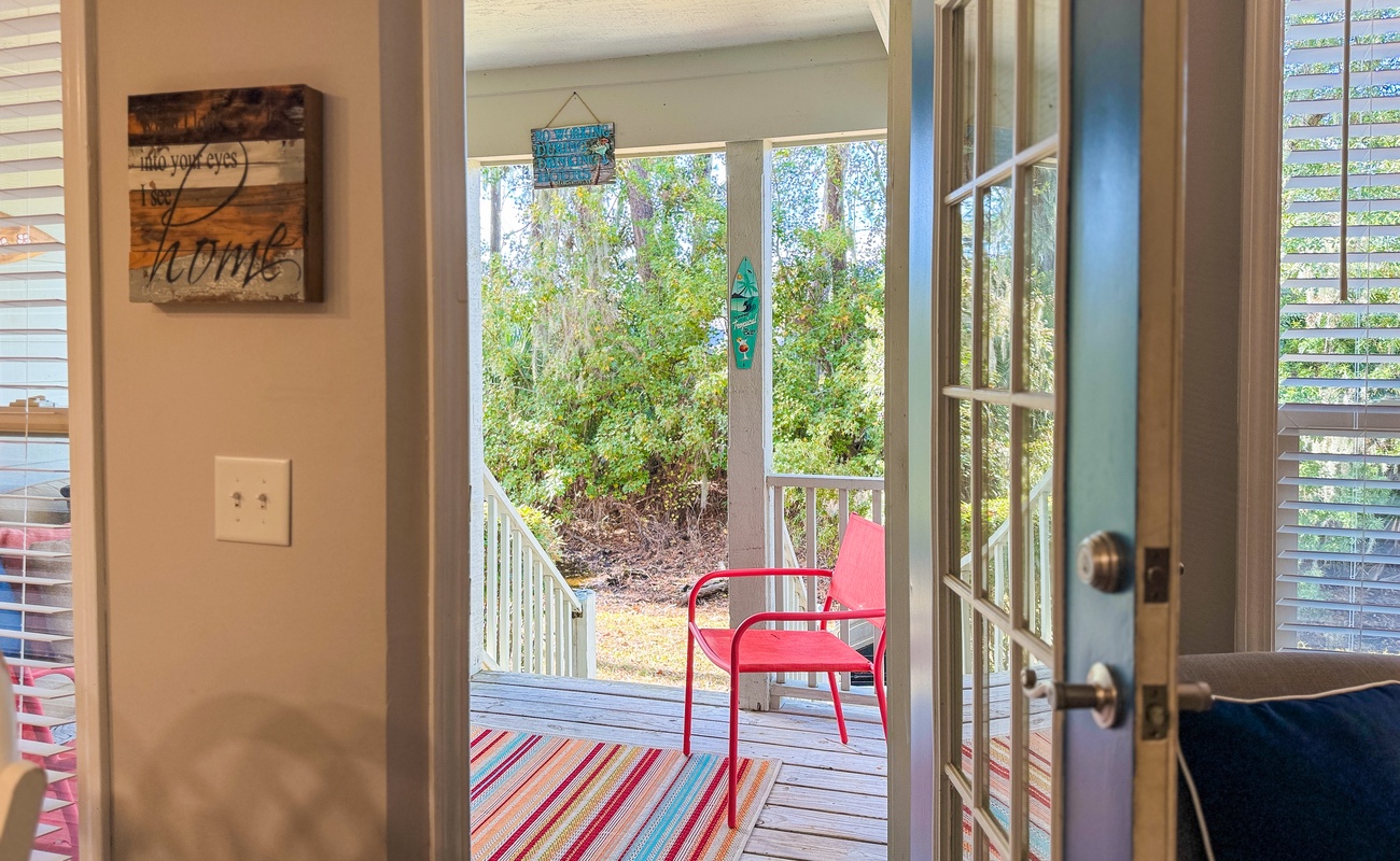 Patio with Grill and Lagoon and Golf Course Views