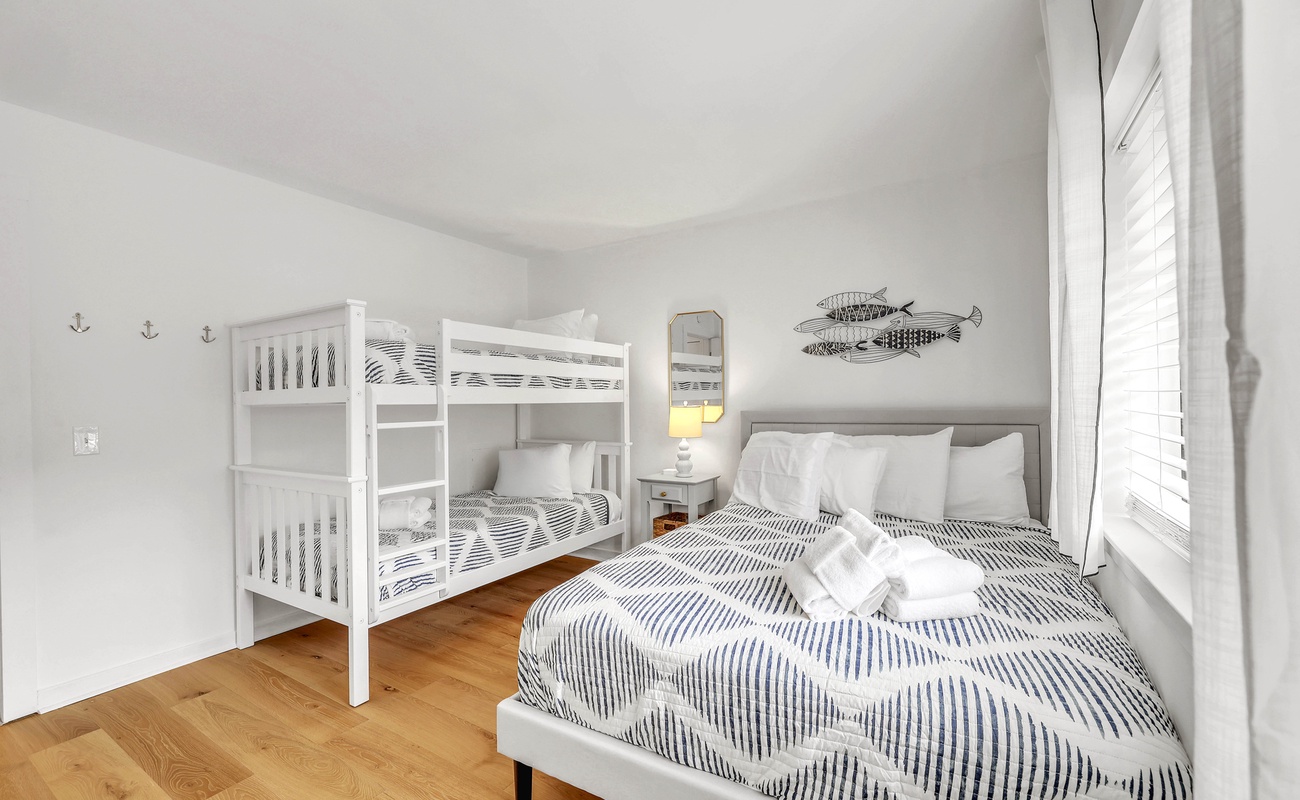 Guest Bedroom with Queen and Twin Bunk Bed