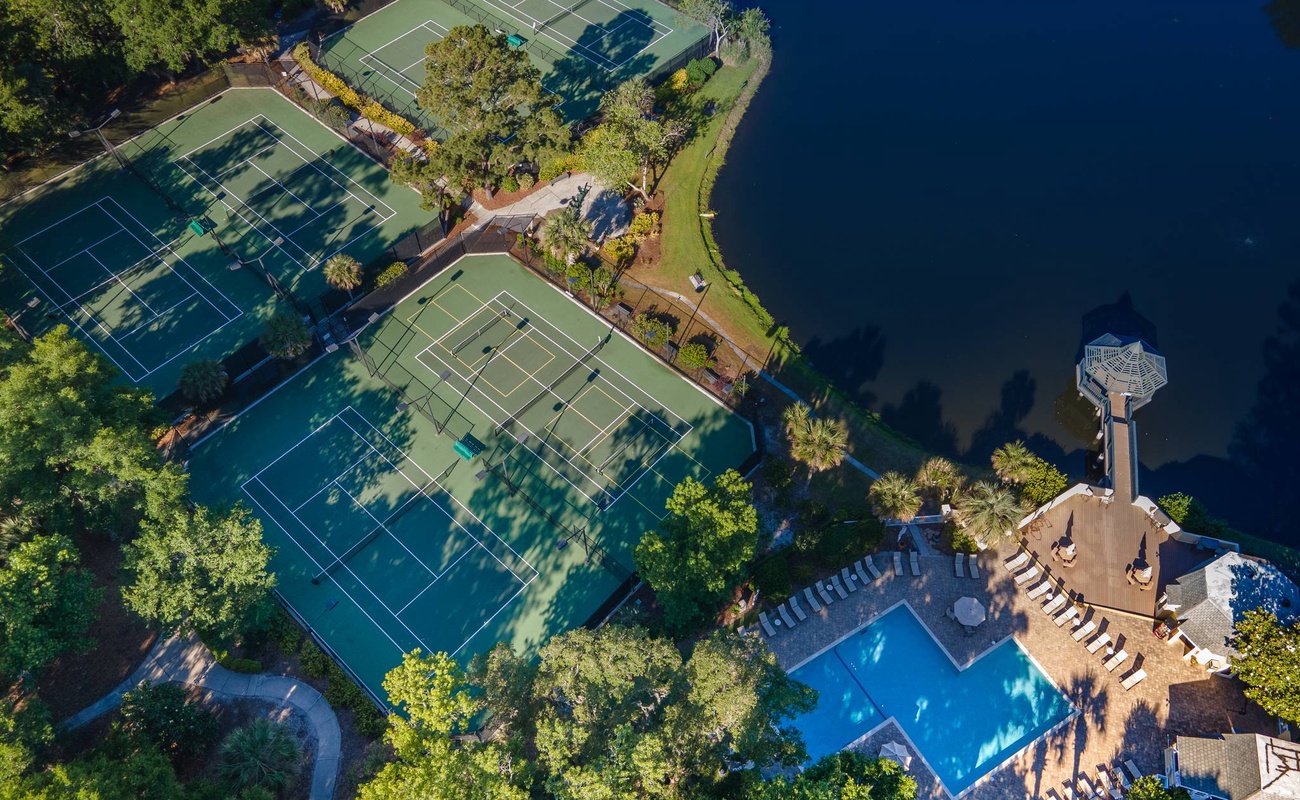 Evian Pool and Tennis Courts