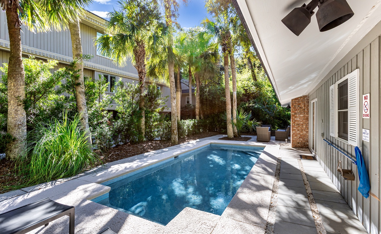 Small Private Pool Secluded Beneath Lowcountry Trees