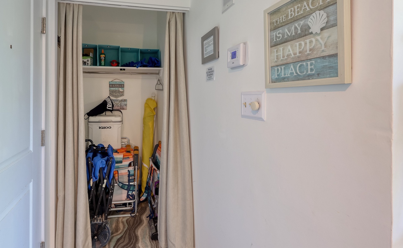 Closet with Beach Gear at Entrance