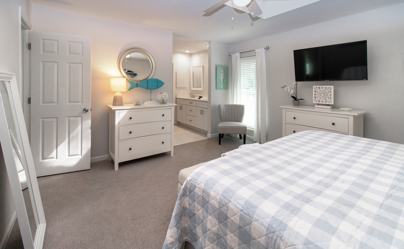 Primary Bedroom with King Bed and Private Bathroom