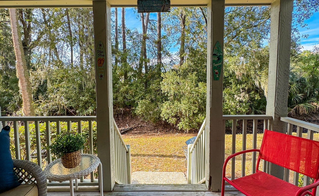 Patio with Grill and Lagoon and Golf Course Views