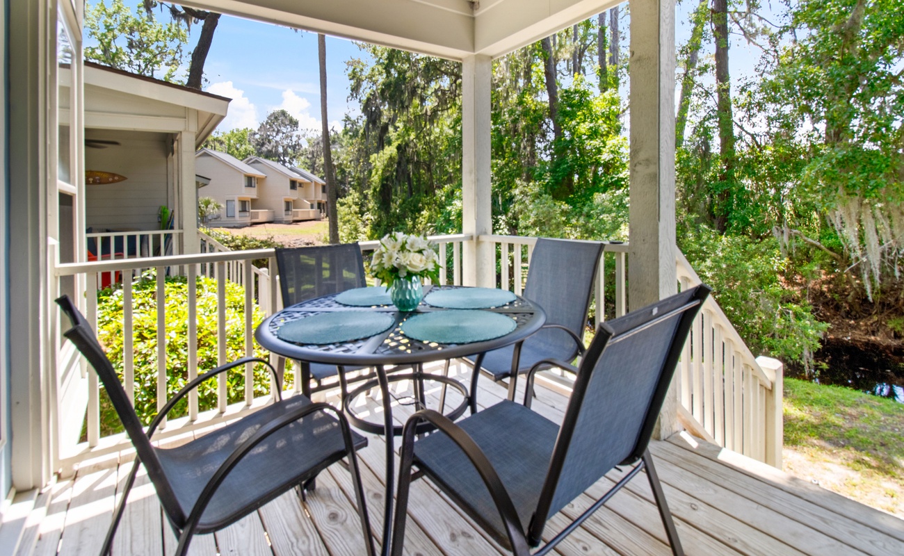 Private Porch with Lagoon and Golf Course Views