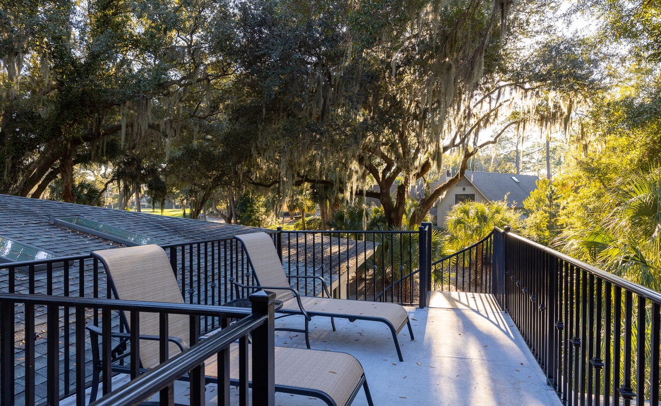 Balcony with Steps to Pool from Primary Suite #3