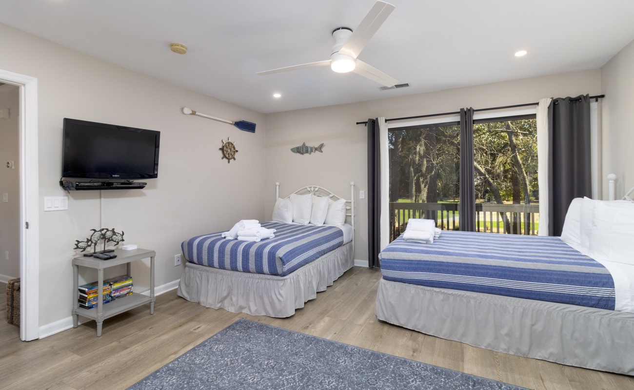 Guest Bedroom with Full Beds and Twin Bunk Bed