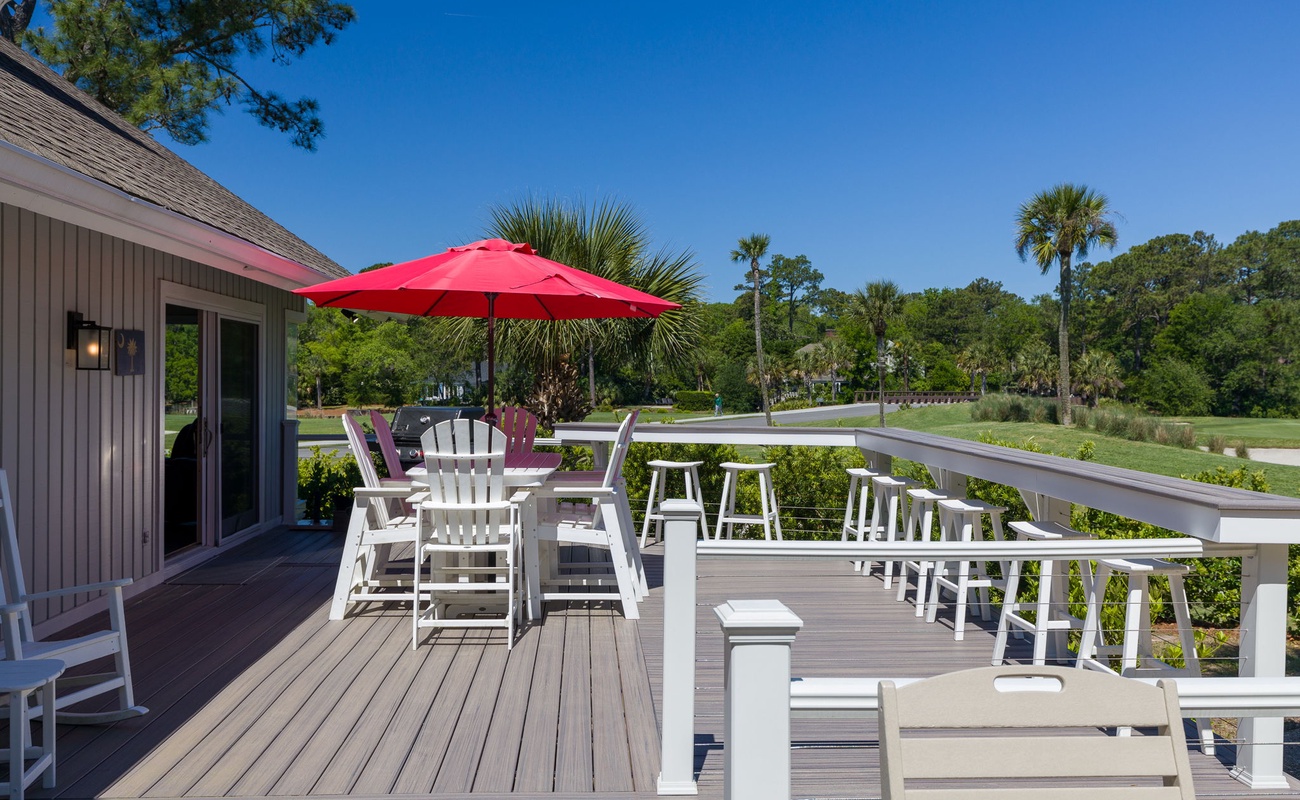Pool Area and Deck with Hot Tub and Golf Course Views