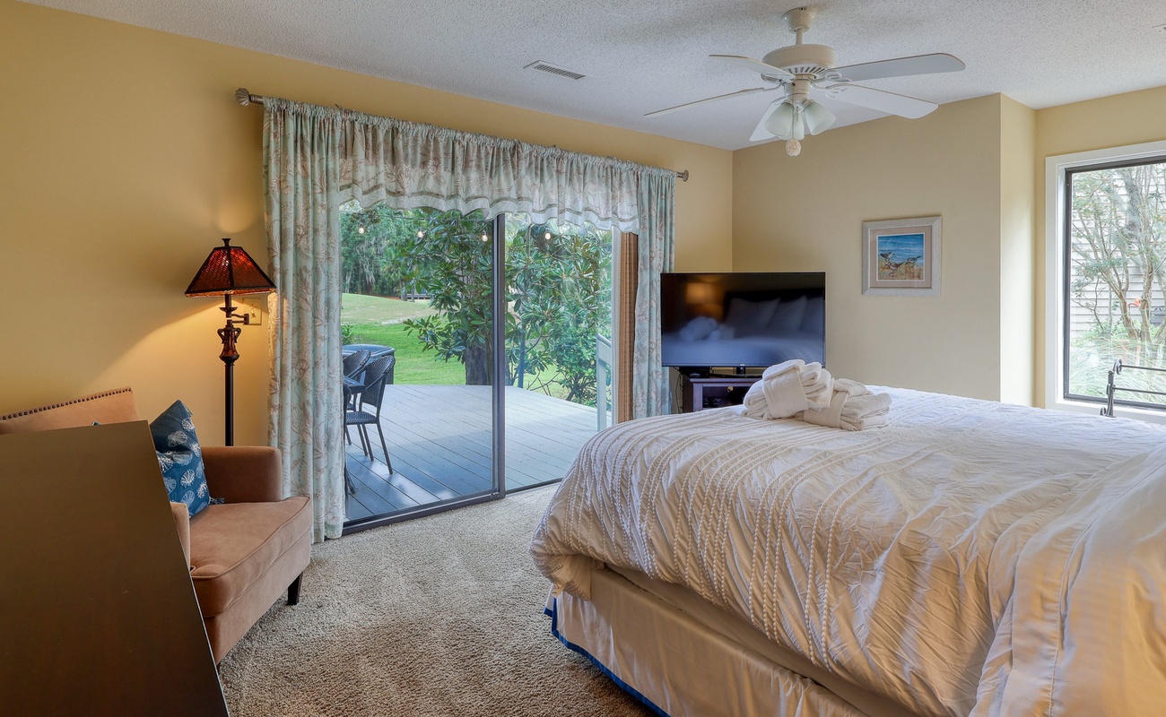 Downstairs Primary Suite with Golf Course Views
