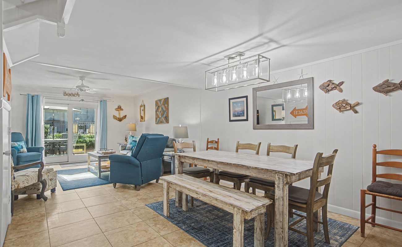 Gather around your coastal-themed dining table where beach memories are made over shared meals and laughter.