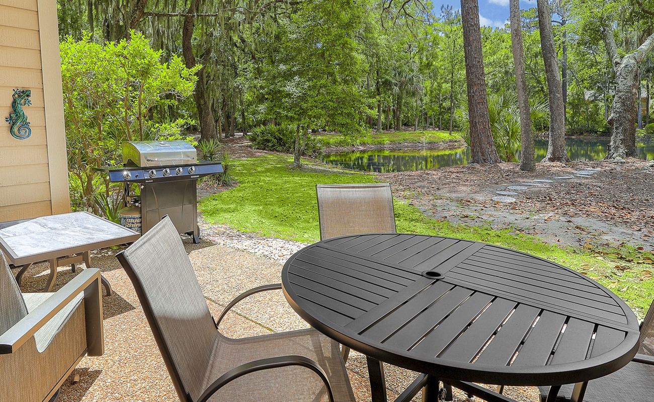 Private Patio with Grill and Lagoon Views