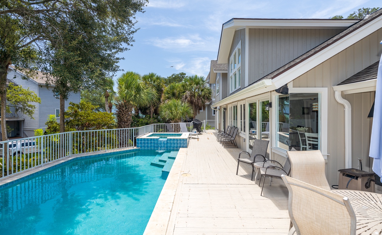 Pool Deck with Propane Grill and Spa