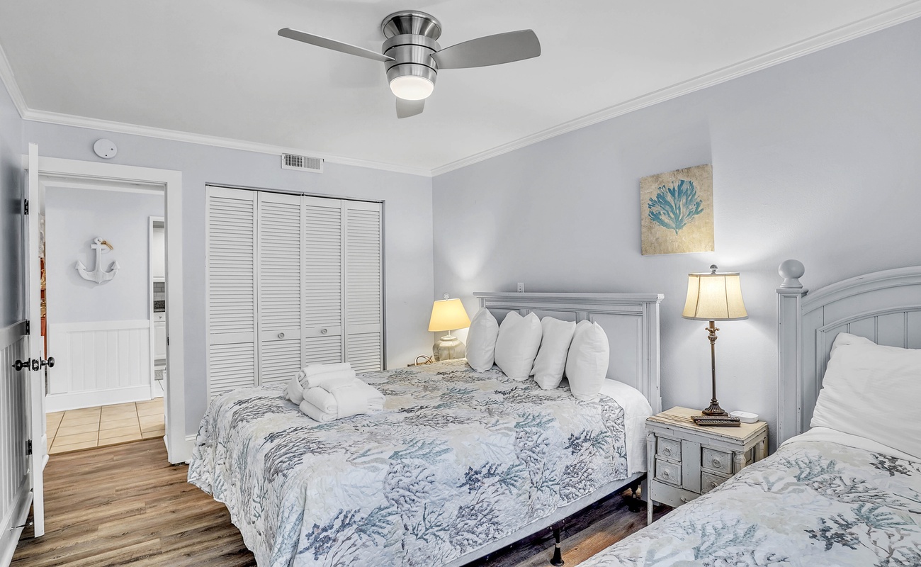 Guest Bedroom with Queen and Twin Bed