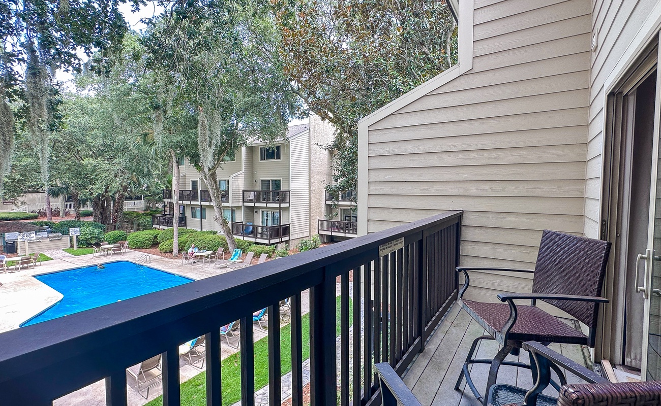 Balcony with Pool View