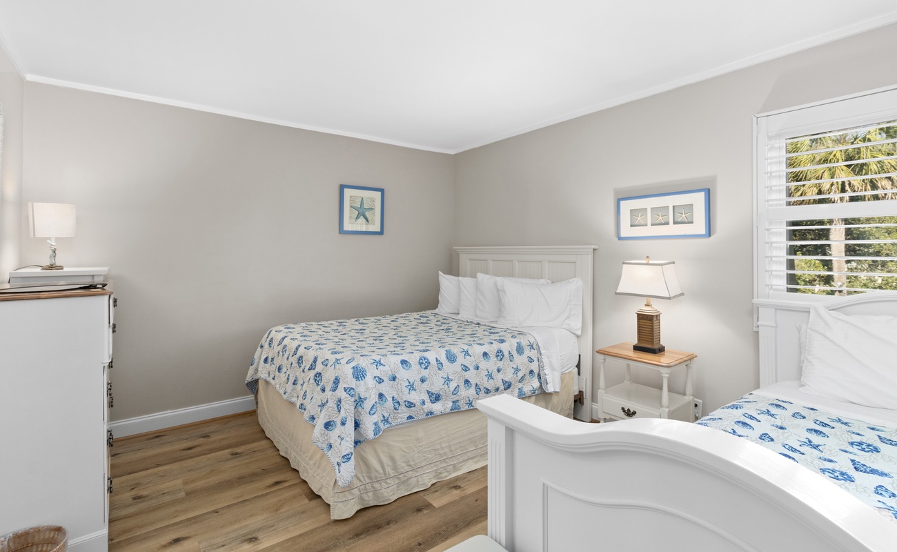 Guest Bedroom with Queen and Twin Beds