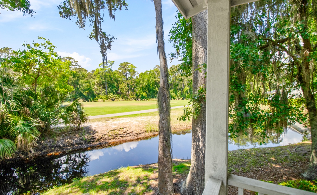 Private Porch with Lagoon and Golf Course Views