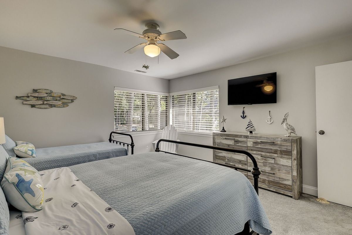 Guest Bedroom with Queen and Twin Beds