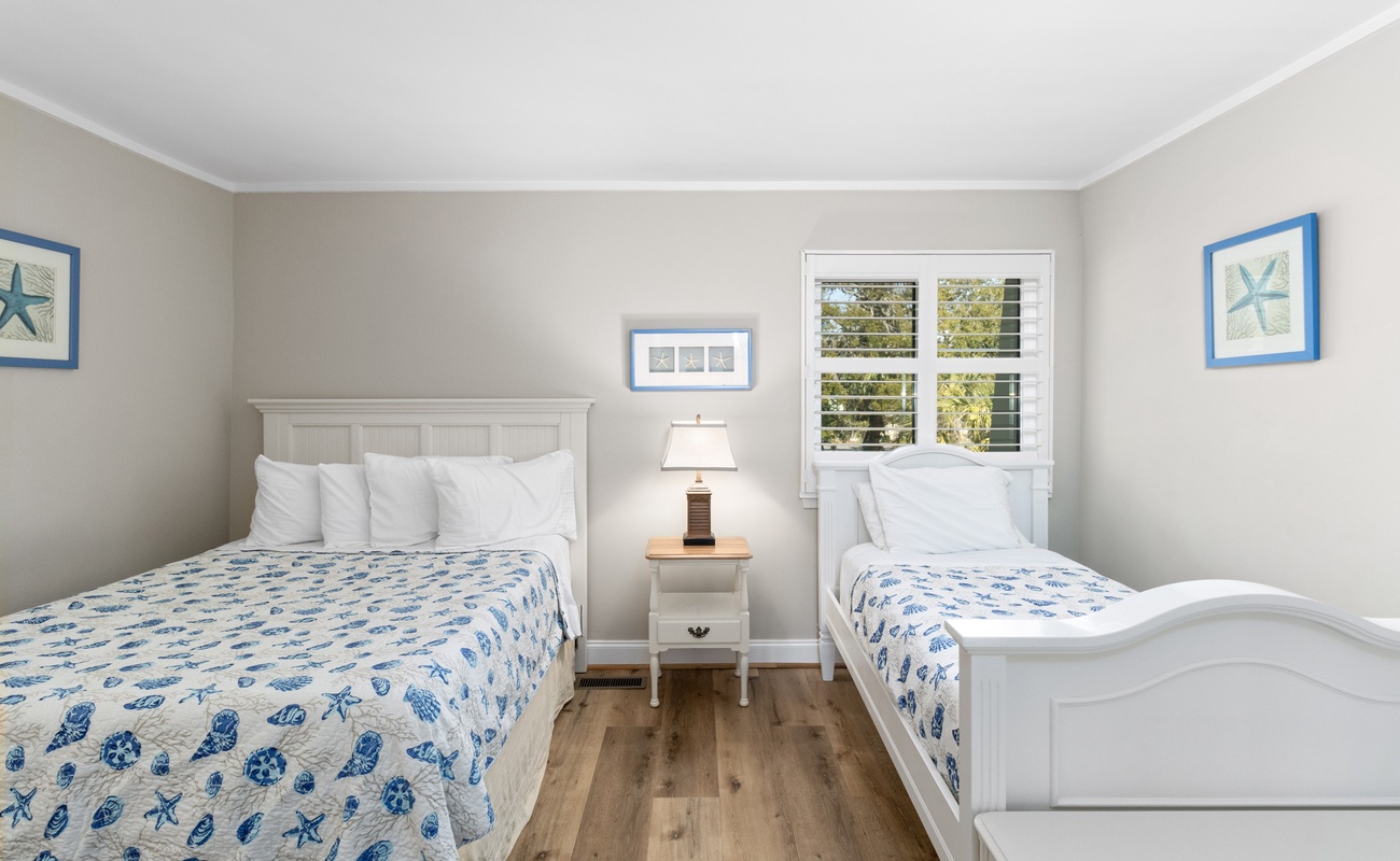 Guest Bedroom with Queen and Twin Beds