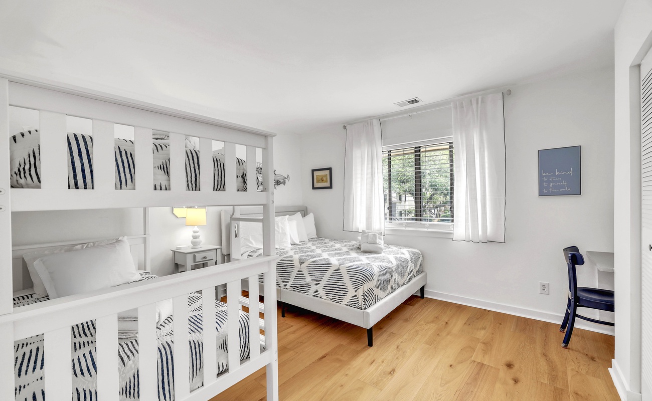 Guest Bedroom with Queen and Twin Bunk Bed