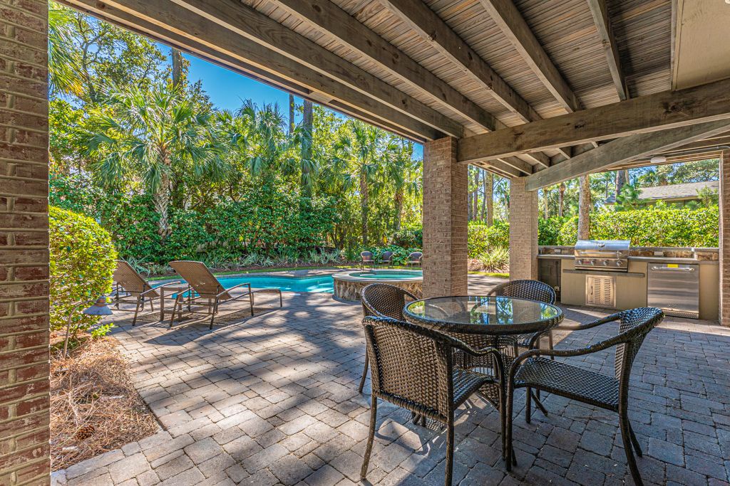Poolside Covered Deck Perfect for Outdoor Dining