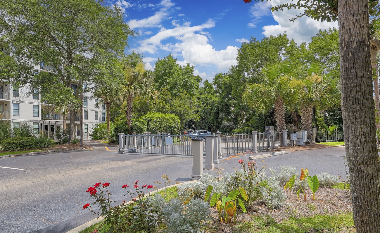 Gated Entrance and Private Parking Lot