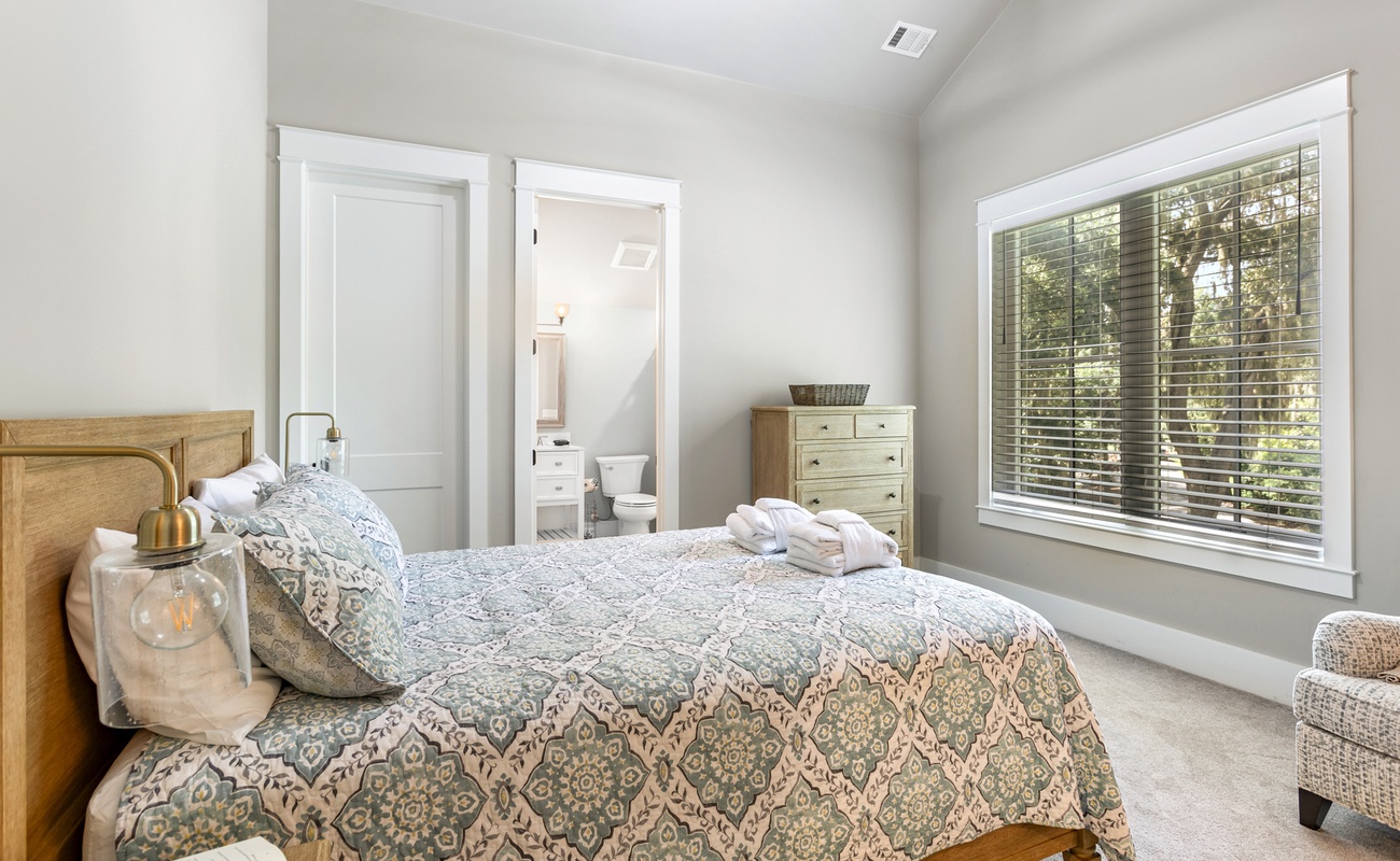 Guest Bedroom on Second Floor with Queen Bed and En-Suite Bathroom