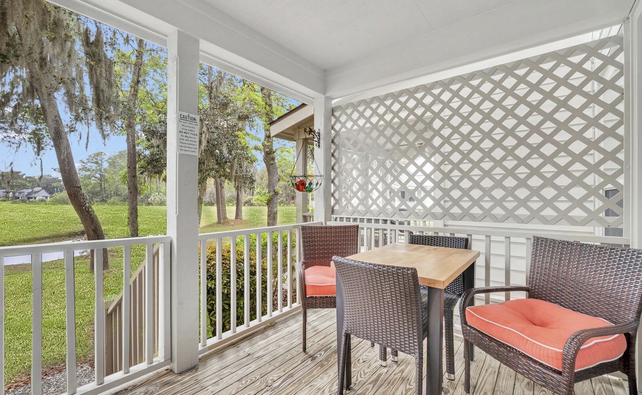 Private Patio Overlooking Shipyard Golf Course
