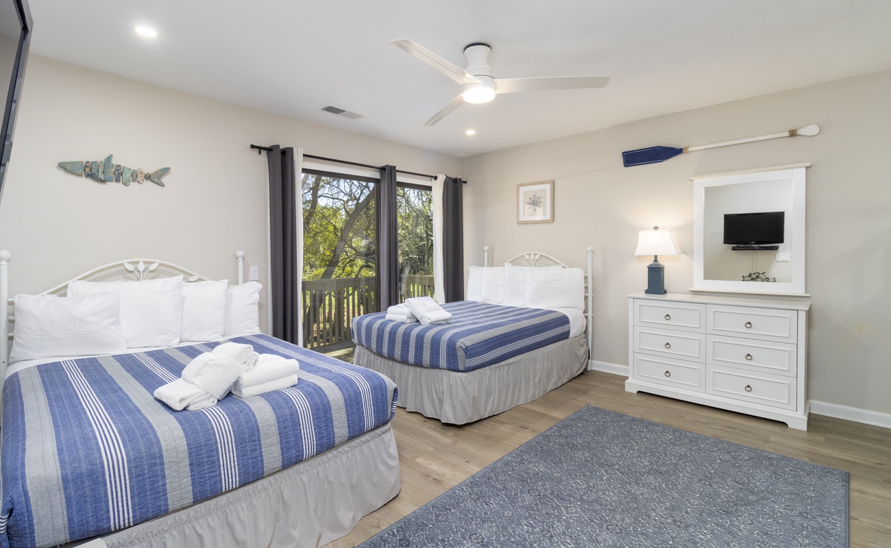 Guest Bedroom with Full Beds and Twin Bunk Bed