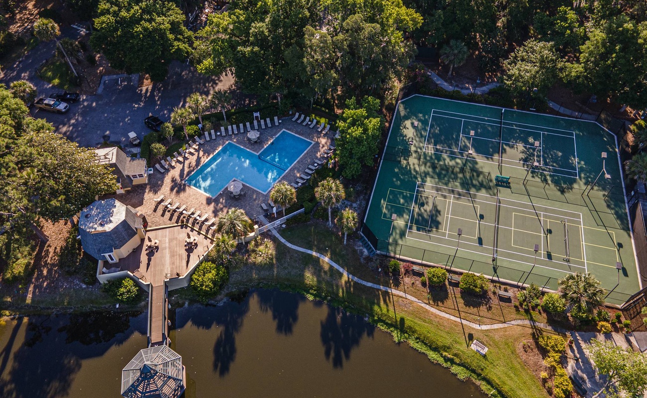 Evian Pool and Tennis Courts