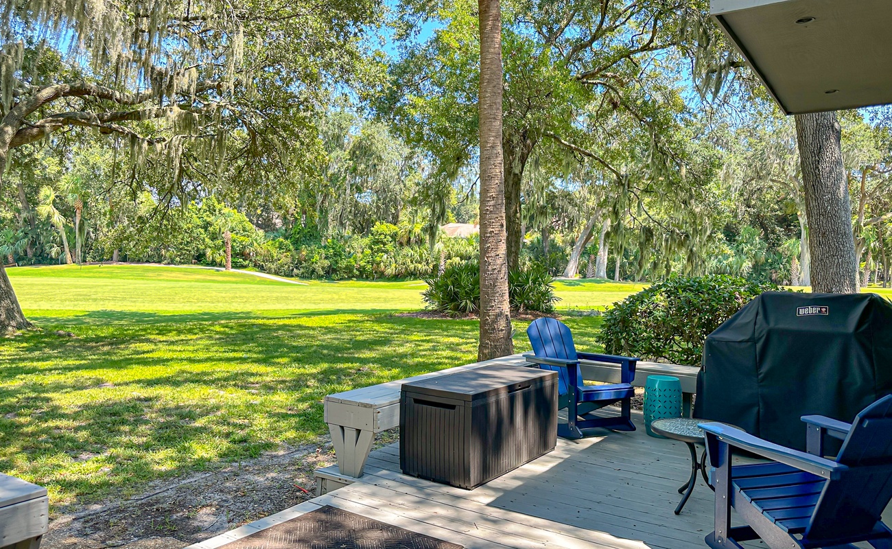 Patio with Golf Views and Steps to Pool