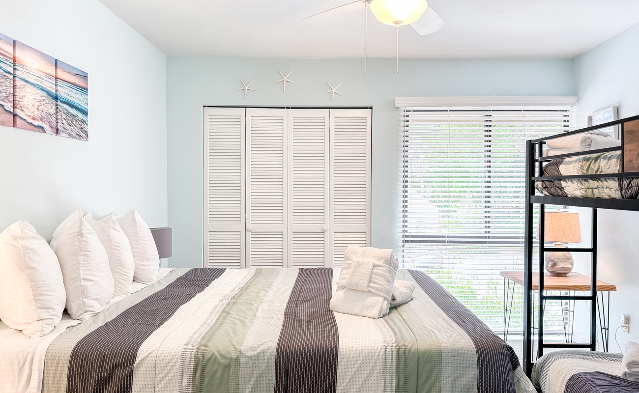 Guest Room with Twin Bunks and Queen Bed