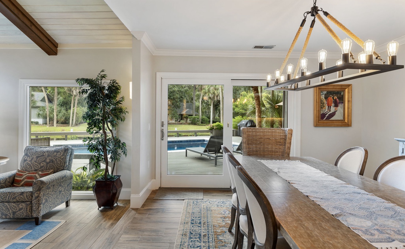 Dining Area off Living Room with Seating for 8
