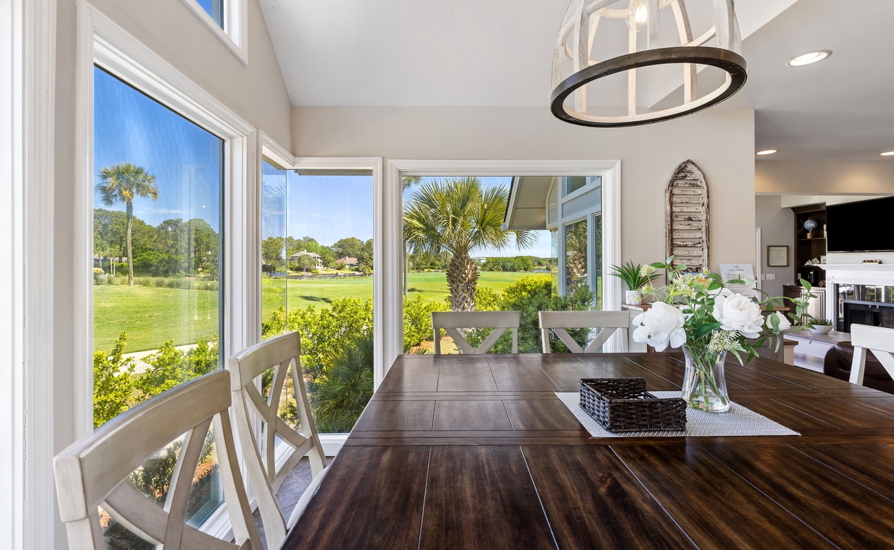 Dining Area with Golf Course Views