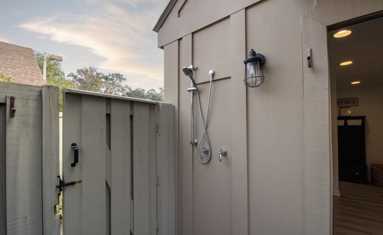 Outdoor Shower in Storage Area