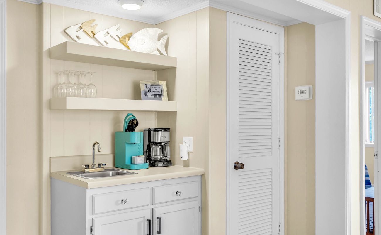 Coffee Bar and Laundry Closet