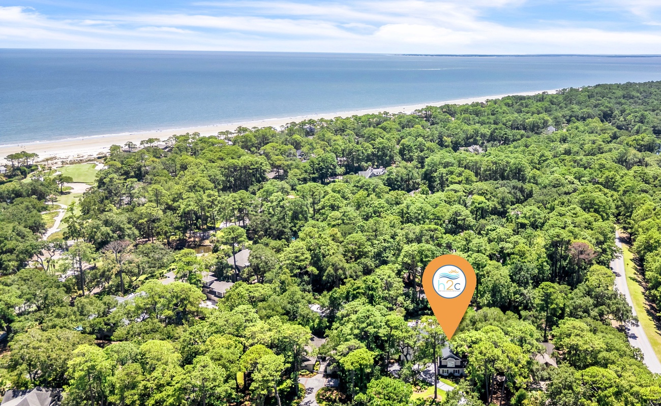 Aerial of Home and Proximity to Beach