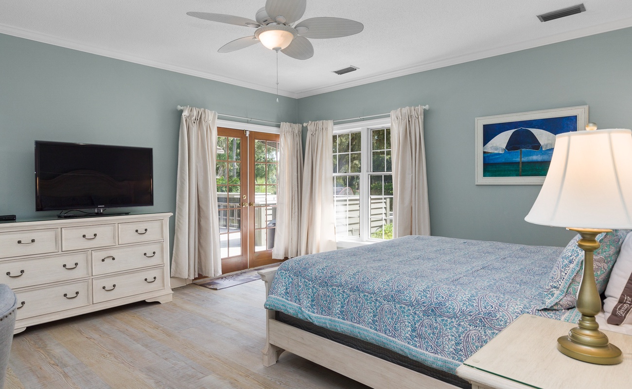 Primary King Suite with Doors to Patio
