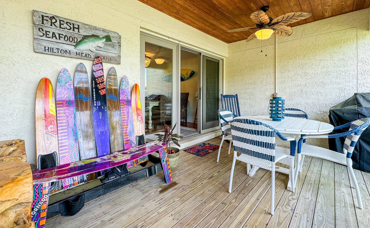 Private Porch with Lagoon Access