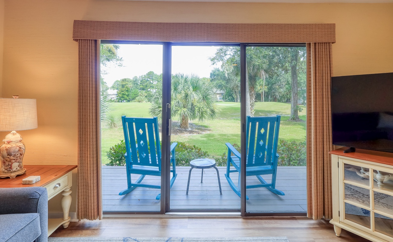 Living Area with Golf Course Views