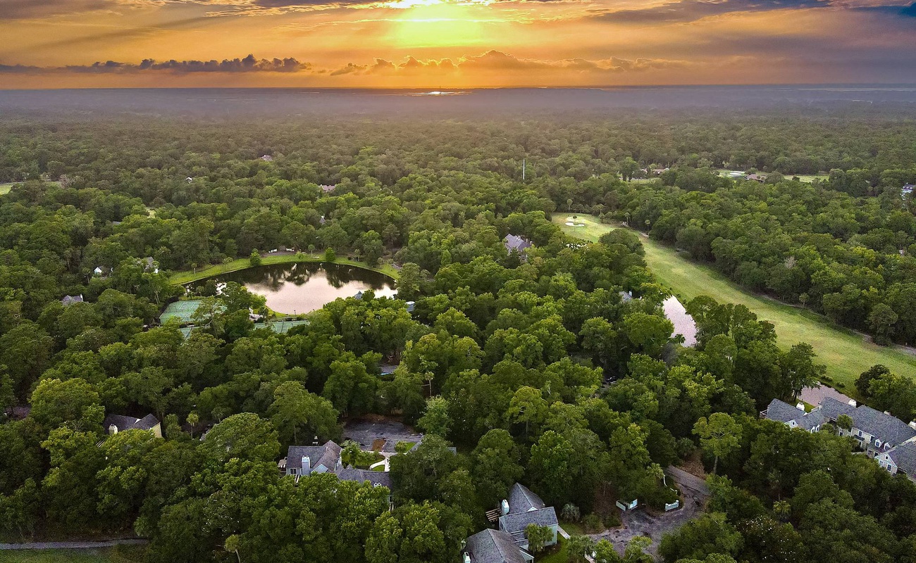 Aerial View over Villas