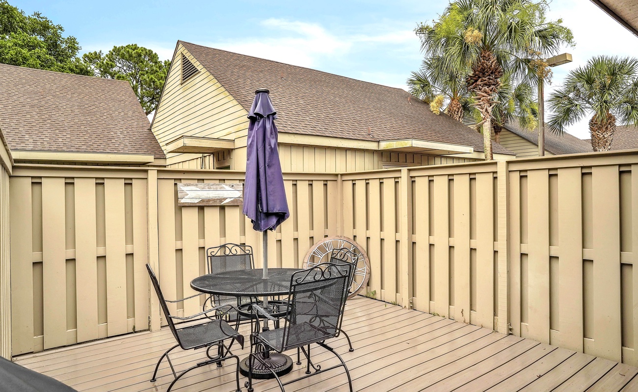 Private Patio with Seating and Grill