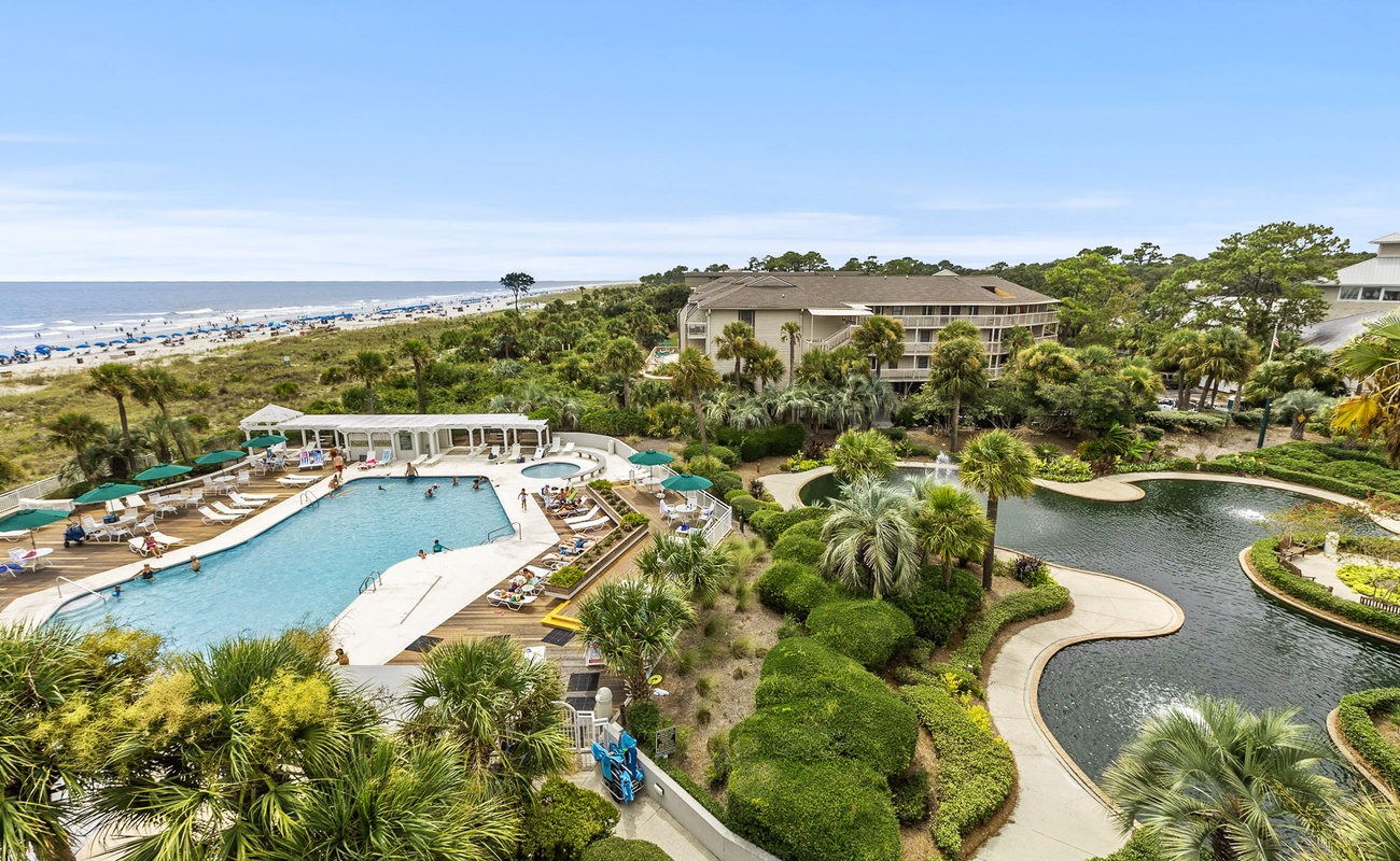 Guest Bedroom View of SeaCrest Grounds