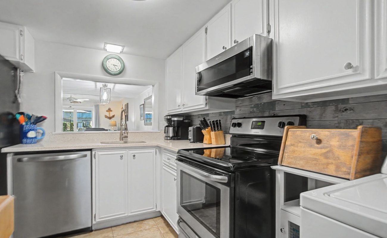 Your fully equipped kitchen awaits with everything needed to create memorable meals, from morning coffee to evening feasts.