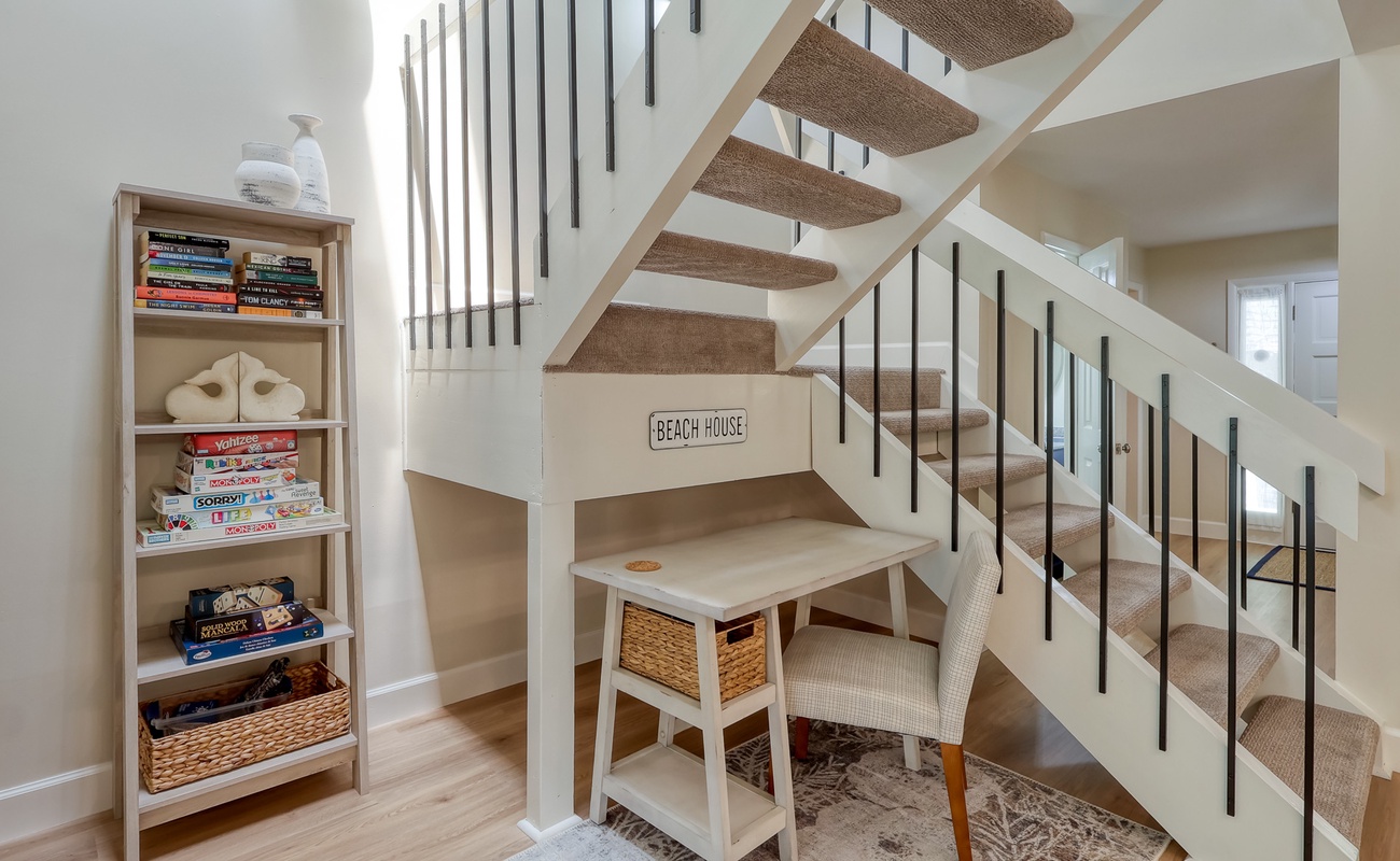 Dedicated Workspace and Stairs Toward Three Suites