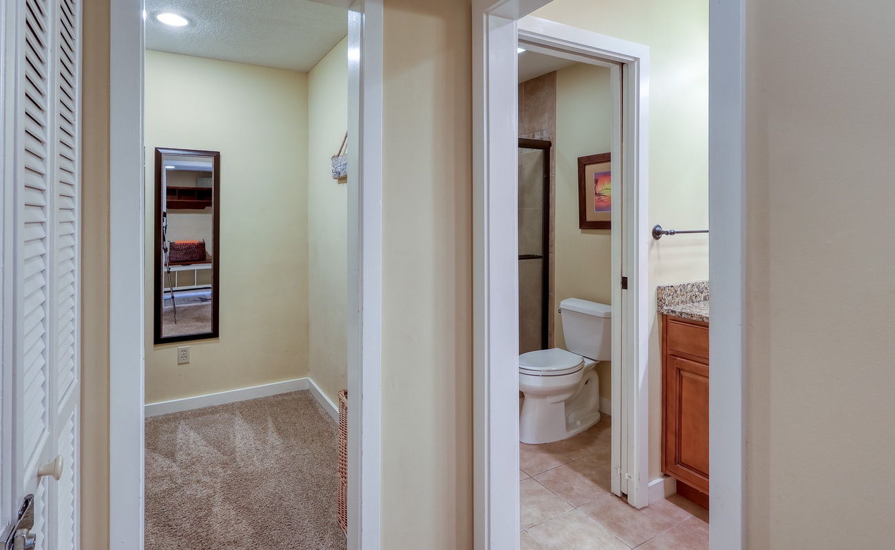 Downstairs Primary Suite Closet and Bathroom